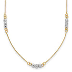 14K Two-Tone Mirror Beaded Station Necklace