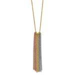 14k Tri-color Dangle Chain with ext Necklace