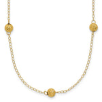 14k Polished Textured Beads 7-Station Necklace