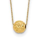 14k Polished Textured Bead Necklace