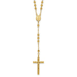 14k Diamond-cut Beaded Semi-solid Rosary Necklace