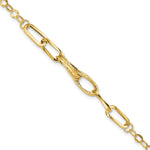14k Polished Textured Fancy Link Bracelet