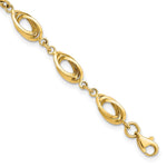 14k Polished Fancy Oval Link Bracelet