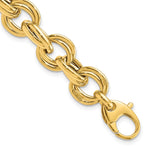 14K Polished Fancy Double Link Cable Bracelet
