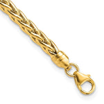 14k Polished Fancy Wheat Link Bracelet