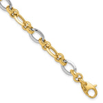 14K Two-tone Polished Fancy Link Bracelet