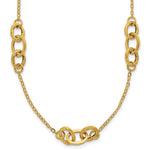 14k Polished Fancy Linked Ovals 5-Station Necklace