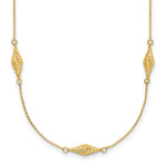14k Polished and Diamond-cut Fancy Beaded Necklace