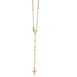14k Polished Beaded Rosary Necklace