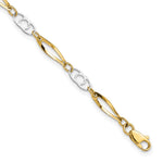 14k Two-Tone Polished Fancy Link Bracelet