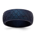 Silicone Dark Blue Fish Scale Pattern Band