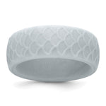 Silicone Metallic Silver Fish Scale Pattern Band