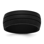 Silicone Black Grooved Band
