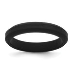Silicone Black Ridged Edge Band