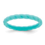 Silicone Aqua Blue Braided Band