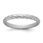 Silicone Metallic Silver Braided Band