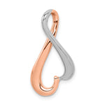 14K White and Rose Gold Slide Fits up to Regular/ Fancy or Reversible Omega