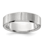Chisel Stainless Steel Brushed and Polished Grooved Band