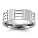 Chisel Stainless Steel Polished and Grooved Band