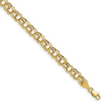 14k Hollow Double Link Charm Bracelet