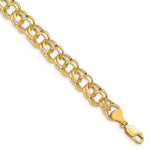 14k Hollow Double Link Charm Bracelet