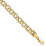 14k Hollow Triple Link Charm Bracelet