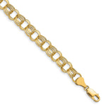 14k Hollow Triple Link Charm Bracelet