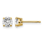 14y 1.00ct. I1 J-K Diamond Stud Push-on Post Earrings
