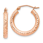 14k Rose Gold Diamond-cut Hoop
