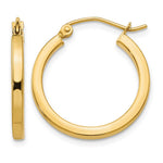 14k 2x Square Tube Hoop Earrings