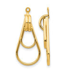 14k Polished Double Teardrop Doorknocker Earring Jackets