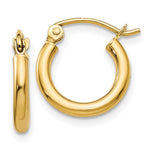 14k Polished 2x Tube Hoop Earrings
