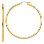 14k Polished 2x Lightweight Tube Hoop Earrings