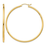 14k 2x Polished Lightweight Tube Hoop Earrings