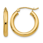 14k 3x Polished Lightweight Tube Hoop Earrings