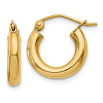14K Polished Lightweight Tube Hoop Earrings