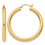 14K 4x Polished Lightweight Tube Hoop Earrings