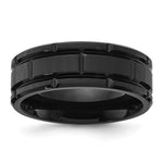 Chisel Titanium Brushed and Polished Black IP-plated Notched Band