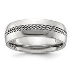 Chisel Titanium Polished with Curb Chain Inlay Band