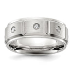 Chisel Titanium Brushed and Polished with CZ Band