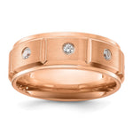 Chisel Titanium Brushed and Polished Rose IP-plated with CZ Band