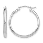 14k White Gold 2.75x Polished Tube Hoop Earrings