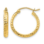 14K 2.8x Diamond-cut Tube Hoop Earrings