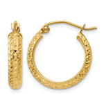 14K 3.5x Diamond-cut Tube Hoop Earrings
