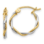 14K Two-Tone Polished Twisted Hoop Earrings