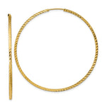 14k 1.35x Diamond-cut Square-Tube Endless Hoop Earrings