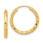 14k Gold Polished Faceted Hoop Earrings