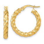 14k Gold Polished Twisted Hoop Earrings