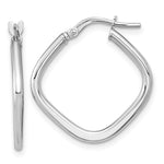 14k White Gold 1.7x Polished Square Tube Hoop Earrings