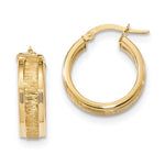 14k Polished & Satin Hoop Earrings